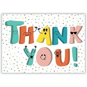 Doodle Me Happy Kids Thank You Postcards  25 Card Set  Fun, Easy, Cute Thank You